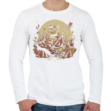 PRINTFASHION Béka banjoval - Férfi hosszú ujjú póló - Fehér