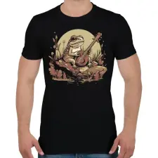 PRINTFASHION Béka banjoval - Férfi póló - Fekete férfi póló