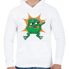 PRINTFASHION Béka dab - Férfi kapucnis pulóver - Fehér