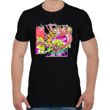 PRINTFASHION béka és kígyó - Férfi póló - Fekete férfi póló
