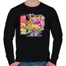 PRINTFASHION béka és kígyó - Férfi pulóver - Fekete