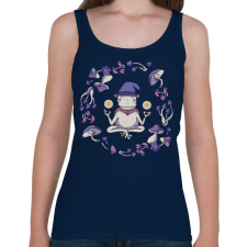 PRINTFASHION Béka és magic mushrooms - Női atléta - Sötétkék női trikó