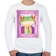 PRINTFASHION Béka kép - Férfi hosszú ujjú póló - Fehér férfi póló