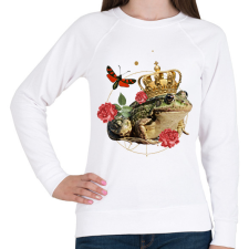 PRINTFASHION Béka király - Női pulóver - Fehér női pulóver, kardigán