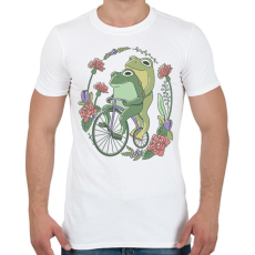 PRINTFASHION Béka pár biciklin - Férfi póló - Fehér