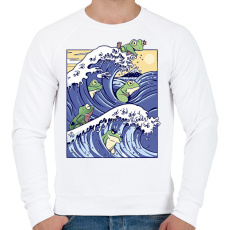 PRINTFASHION Békák a vízben - Férfi pulóver - Fehér