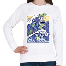 PRINTFASHION Békák a vízben - Női pulóver - Fehér