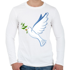 PRINTFASHION Békegalamb - Férfi hosszú ujjú póló - Fehér férfi póló