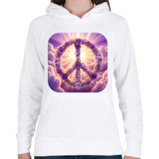 PRINTFASHION Békejel - Női kapucnis pulóver - Fehér