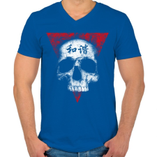 PRINTFASHION Békés koponya - Férfi V-nyakú póló - Királykék férfi póló