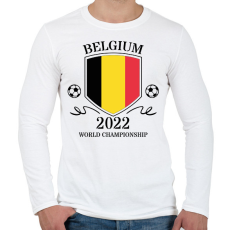 PRINTFASHION Belgium 2022 - Férfi hosszú ujjú póló - Fehér