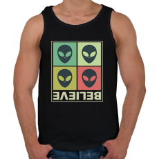 PRINTFASHION Believe - Aliens - Férfi atléta - Fekete