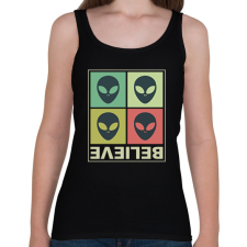 PRINTFASHION Believe - Aliens - Női atléta - Fekete női trikó