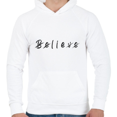 PRINTFASHION Believe - Férfi kapucnis pulóver - Fehér