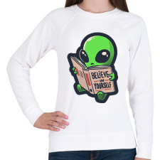 PRINTFASHION Belive in yourself - ufo - Női pulóver - Fehér női pulóver, kardigán