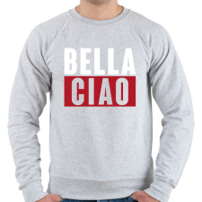 PRINTFASHION BELLA CIAO - fehér-piros - Férfi pulóver - Sport szürke férfi pulóver, kardigán