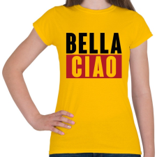 PRINTFASHION BELLA CIAO - fekete-piros - Női póló - Sárga női póló