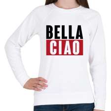 PRINTFASHION BELLA CIAO - fekete-piros - Női pulóver - Fehér női pulóver, kardigán