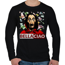 PRINTFASHION Bella Ciao - Férfi hosszú ujjú póló - Fekete férfi póló