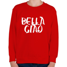 PRINTFASHION Bella ciao graffiti fehér - Gyerek pulóver - Piros