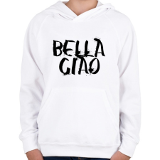 PRINTFASHION Bella ciao graffiti fekete - Gyerek kapucnis pulóver - Fehér gyerek pulóver, kardigán