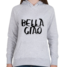 PRINTFASHION Bella ciao graffiti fekete - Női kapucnis pulóver - Sport szürke