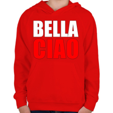 PRINTFASHION Bella ciao - Gyerek kapucnis pulóver - Piros gyerek pulóver, kardigán