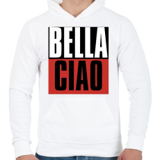 PRINTFASHION Bella Ciao - Nagy Pénzrablás - Money Heist - Casa de Papel - Férfi kapucnis pulóver - Fehér
