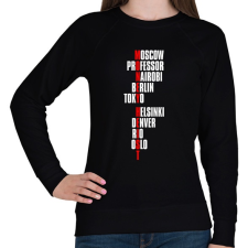 PRINTFASHION Bella Ciao - Nagy Pénzrablás - Money Heist - Casa de Papel - Női pulóver - Fekete női pulóver, kardigán