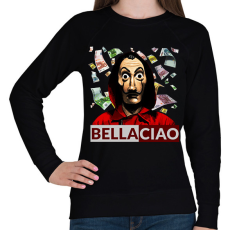 PRINTFASHION Bella Ciao - Női pulóver - Fekete