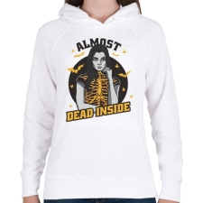 PRINTFASHION Belül majdnem halott - Női kapucnis pulóver - Fehér női pulóver, kardigán