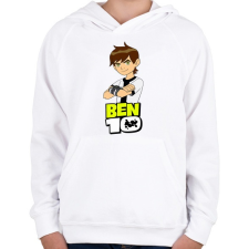 PRINTFASHION Ben ten - Gyerek kapucnis pulóver - Fehér gyerek pulóver, kardigán