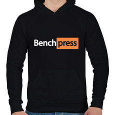 PRINTFASHION BenchPress - Férfi kapucnis pulóver - Fekete