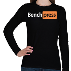 PRINTFASHION BenchPress - Női hosszú ujjú póló - Fekete