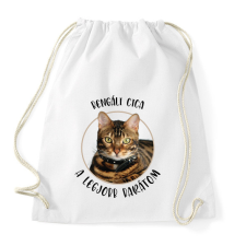 PRINTFASHION Bengáli cica - Legjobb barát - Sportzsák, Tornazsák - Fehér tornazsák