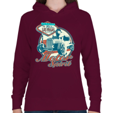 PRINTFASHION Benzin - Női kapucnis pulóver - Bordó női pulóver, kardigán