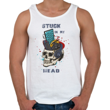 PRINTFASHION Beragadt a fejembe - Férfi atléta - Fehér atléta, trikó