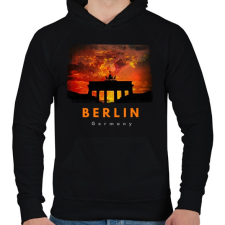 PRINTFASHION berlin - Férfi kapucnis pulóver - Fekete férfi pulóver, kardigán