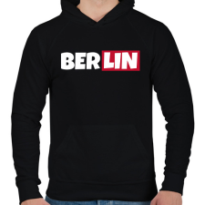 PRINTFASHION BERLIN - Férfi kapucnis pulóver - Fekete férfi pulóver, kardigán
