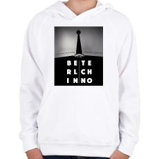 PRINTFASHION Berlin techno - Gyerek kapucnis pulóver - Fehér