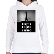 PRINTFASHION Berlin techno - Női kapucnis pulóver - Fehér női pulóver, kardigán