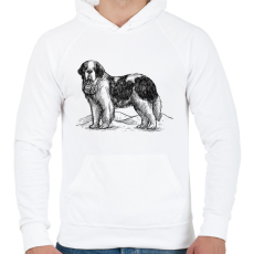 PRINTFASHION Bernáthegyi kutya rajz - Férfi kapucnis pulóver - Fehér