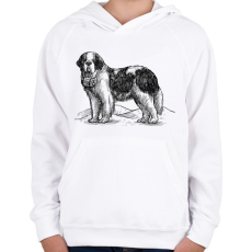 PRINTFASHION Bernáthegyi kutya rajz - Gyerek kapucnis pulóver - Fehér