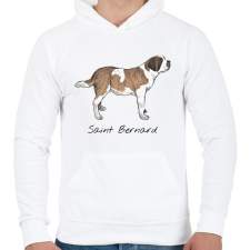 PRINTFASHION Bernáthegyi kutyafajta - Férfi kapucnis pulóver - Fehér férfi pulóver, kardigán