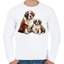 PRINTFASHION Bernáthegyi kutyák - Férfi pulóver - Fehér férfi pulóver, kardigán