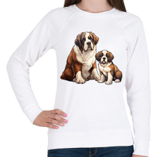 PRINTFASHION Bernáthegyi kutyák - Női pulóver - Fehér női pulóver, kardigán