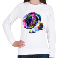 PRINTFASHION Bernáthegyi színesben - Női pulóver - Fehér női pulóver, kardigán