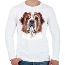 PRINTFASHION Bernáthegyi vízfestékes - Férfi hosszú ujjú póló - Fehér férfi póló