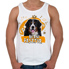 PRINTFASHION Berni pásztor firka - Férfi atléta - Fehér