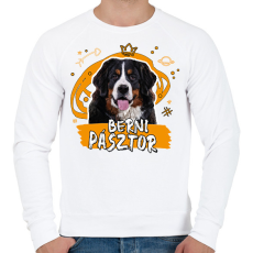 PRINTFASHION Berni pásztor firka - Férfi pulóver - Fehér